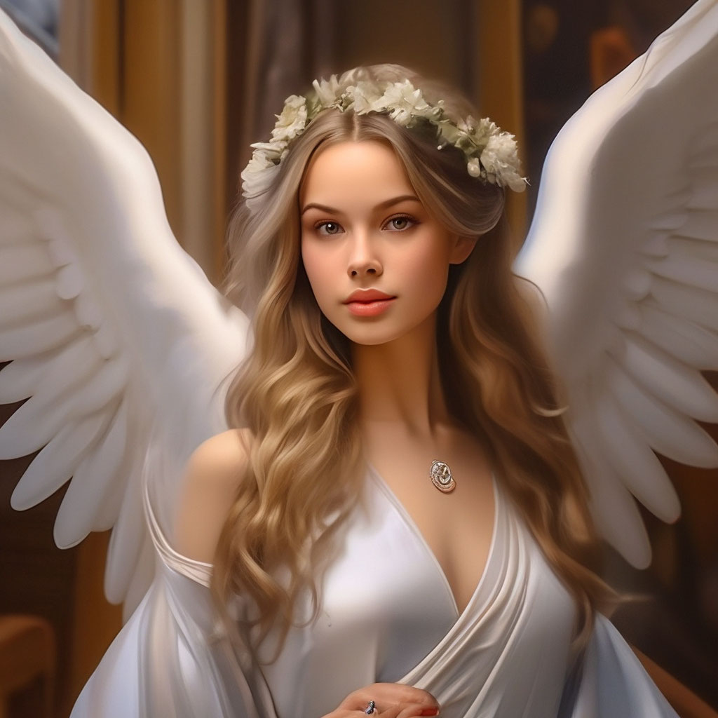 Красивая девушка ангел. …» — создано в Шедевруме