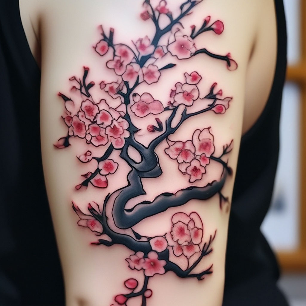 Татуировки цветов в японском стиле