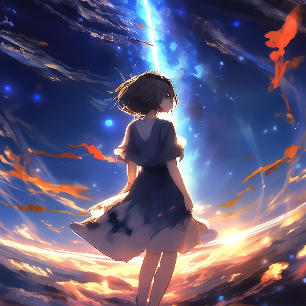 Anime Girl Falling Backwards Download 800x1280 Anime Girl, Falling