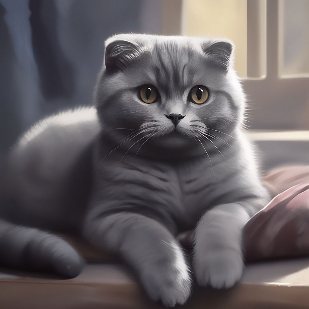 шотландский кот серый
