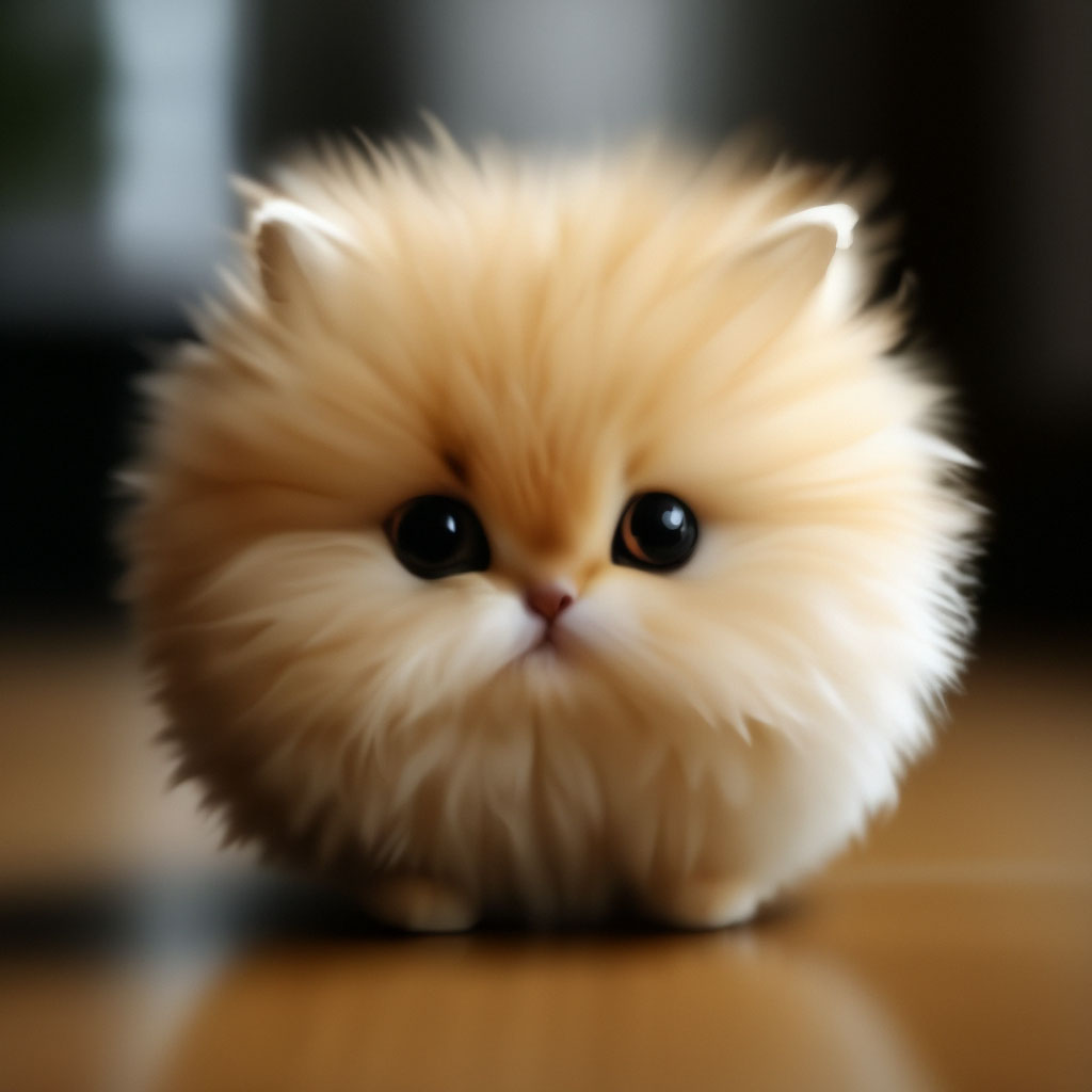 «Маленький пушистый шарик» — картинка создана в Шедевруме