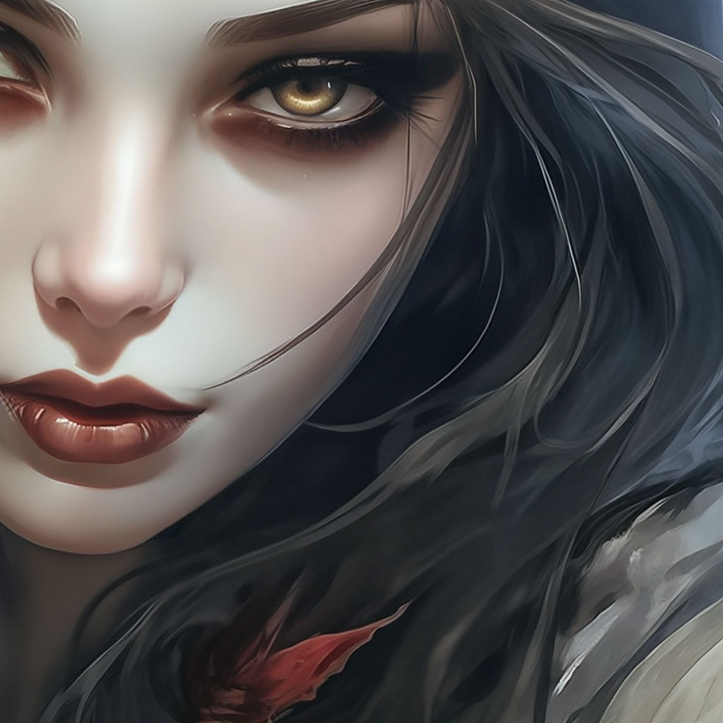 ❄️Beautiful girl-vampire, close up…» — создано в Шедевруме