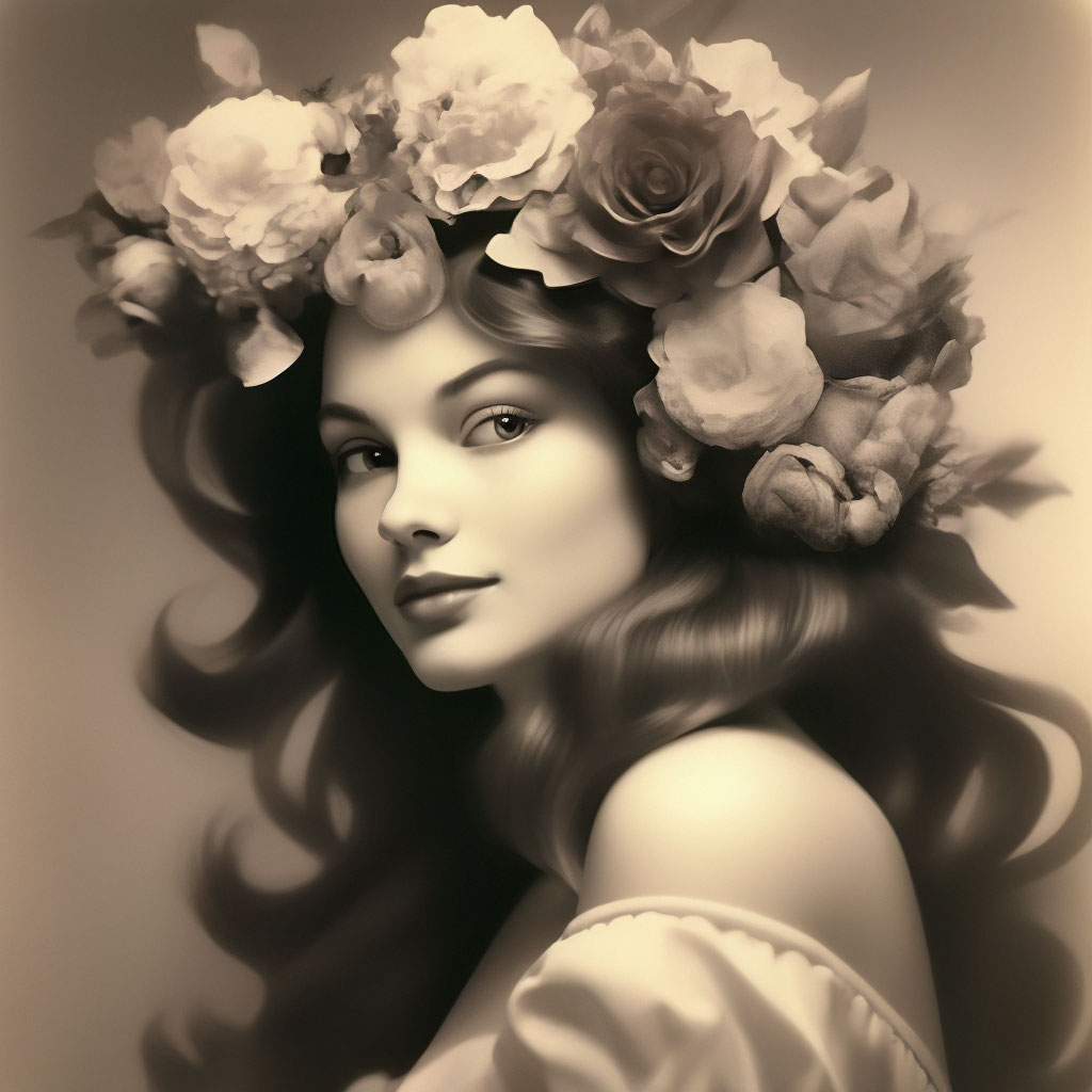 Дарья, красивая, королева, цветы в …» — создано в Шедевруме