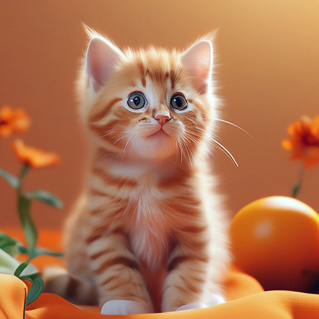 Котёнок-апельсин 4К ULT Реализм …» — создано в Шедевруме