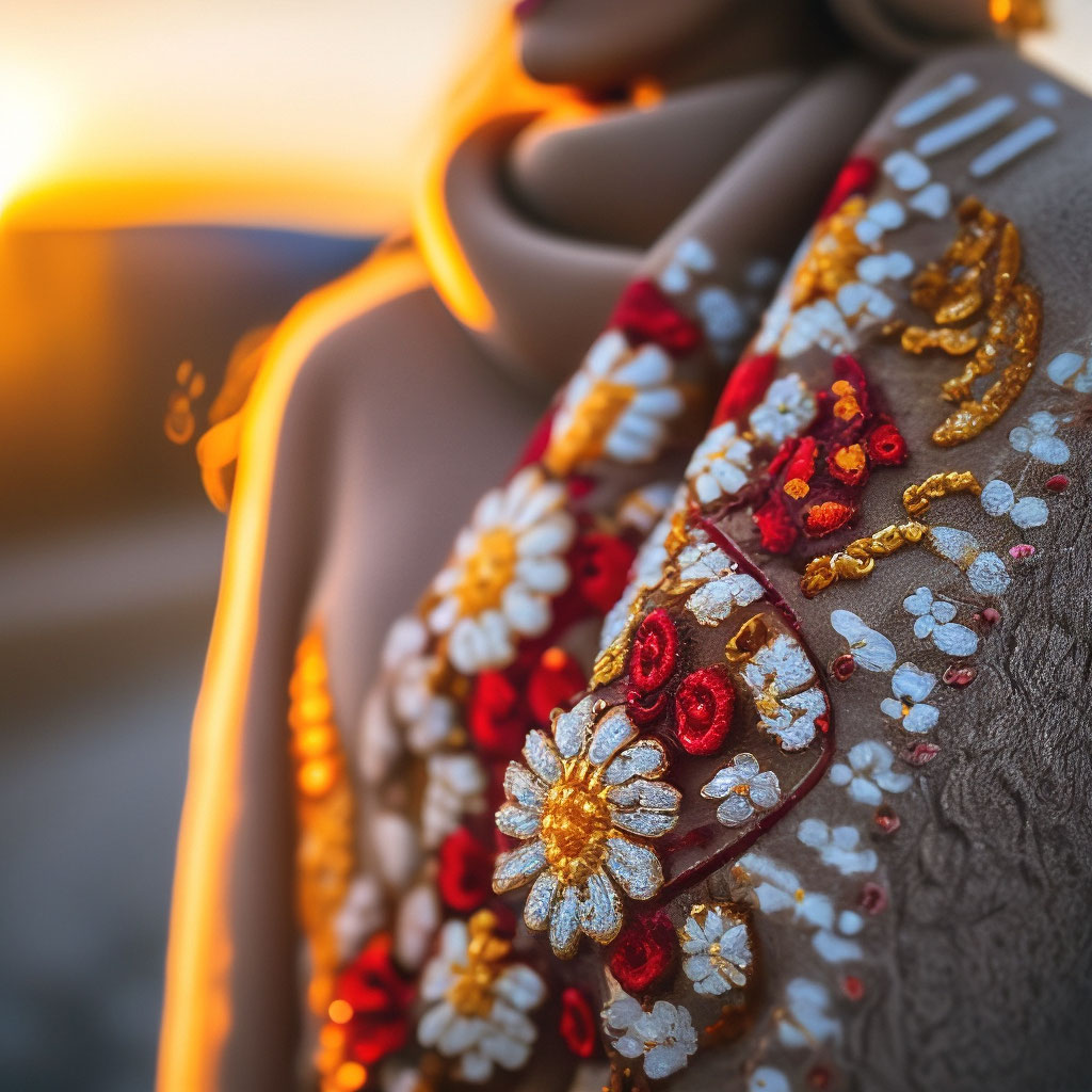 шарф-платок из пашмины с бисером