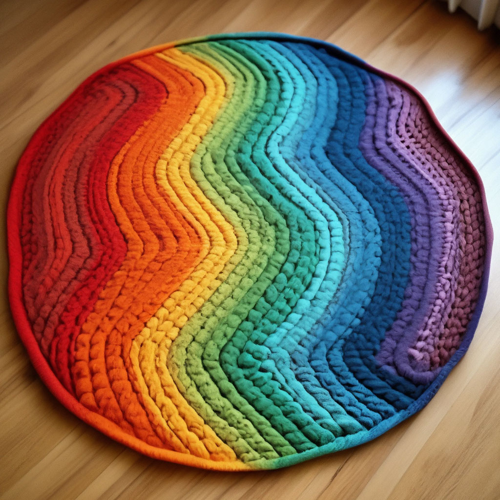 Цветной вязаный коврик для медитации
