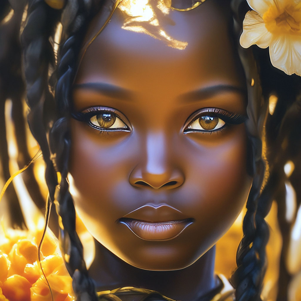 Крупный план,красивая black девушка…» — создано в Шедевруме