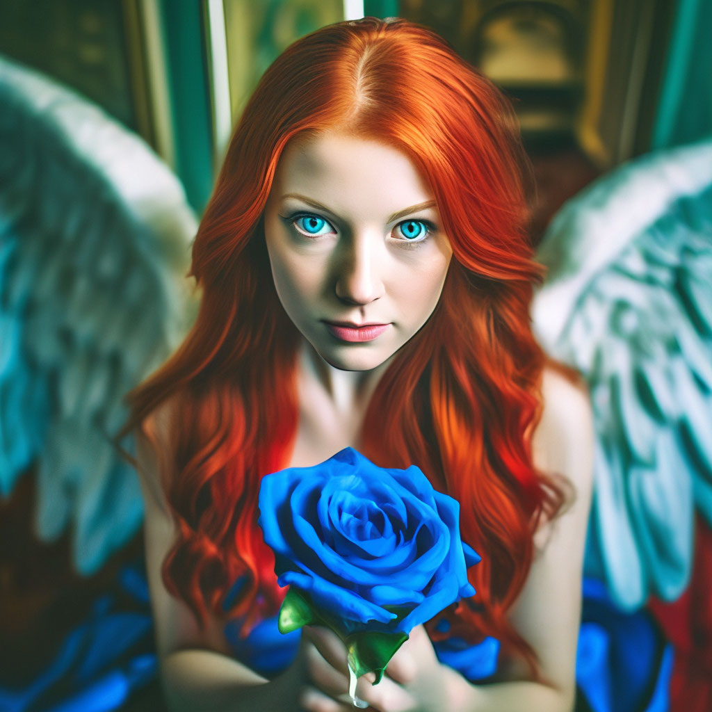 Фото портрет ангел с рыжими …» — создано в Шедевруме