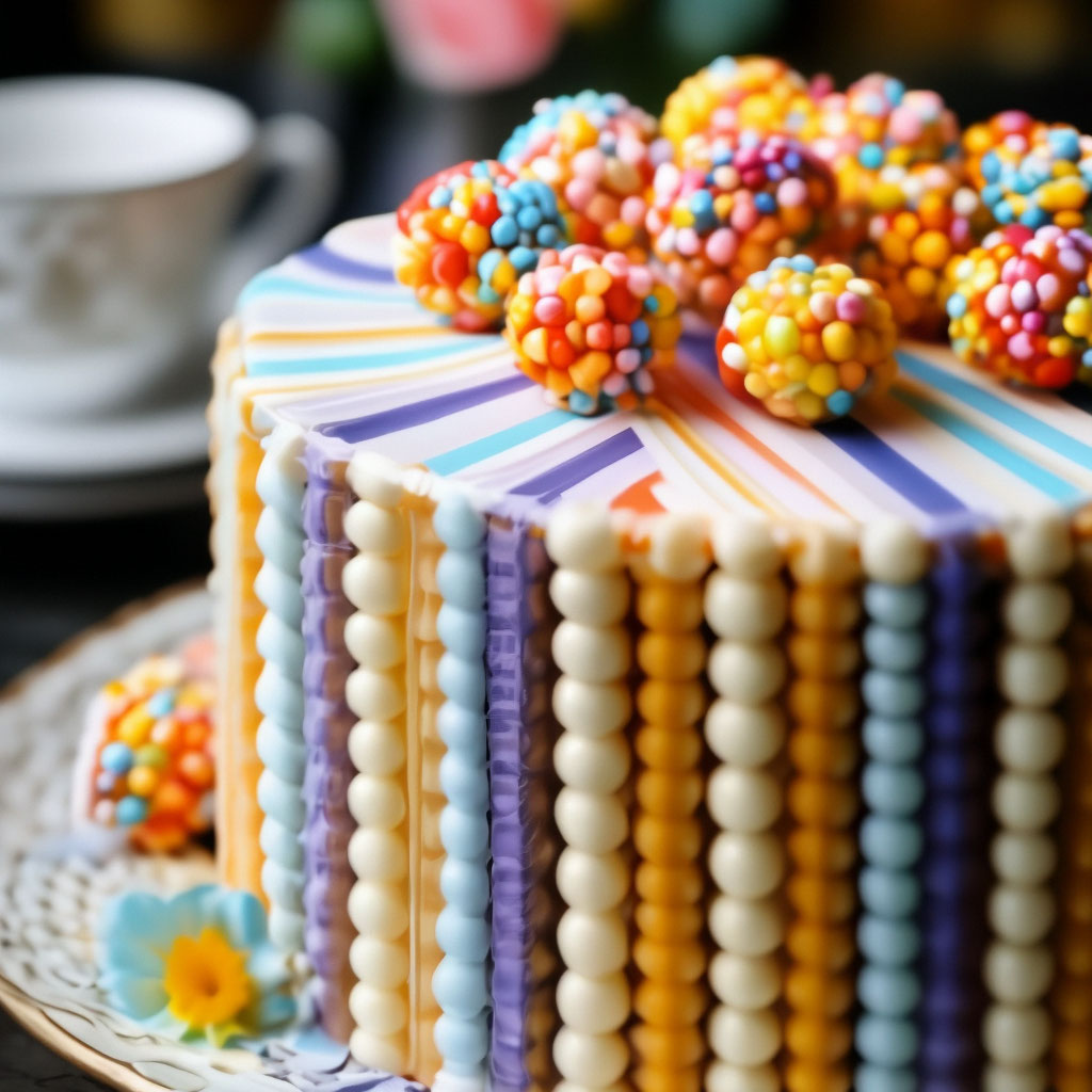 Торт из красивых разноцветных шариков…» — создано в Шедевруме