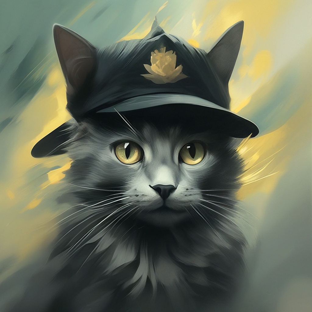 Кот с кепкой