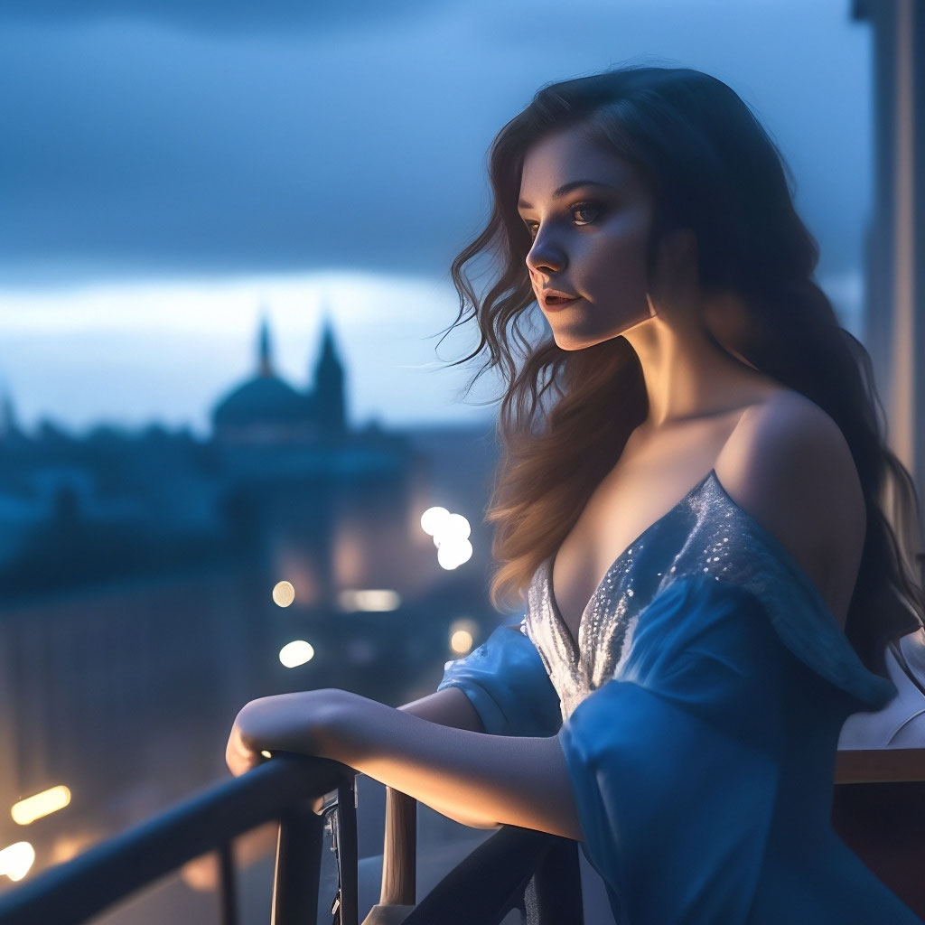 Красивая девушка на балконе