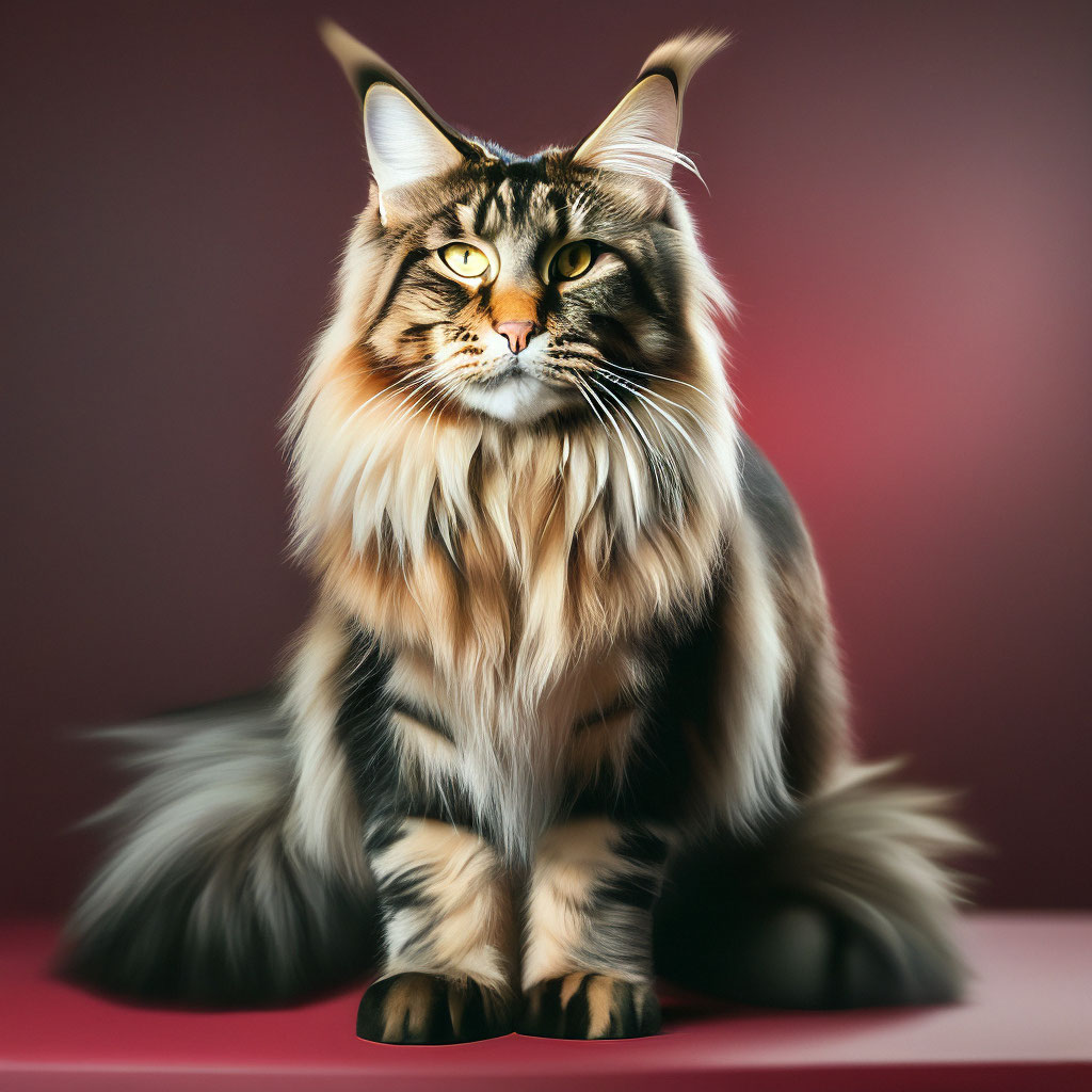Кошка породы мейн Кун высокая , …» — создано в Шедевруме