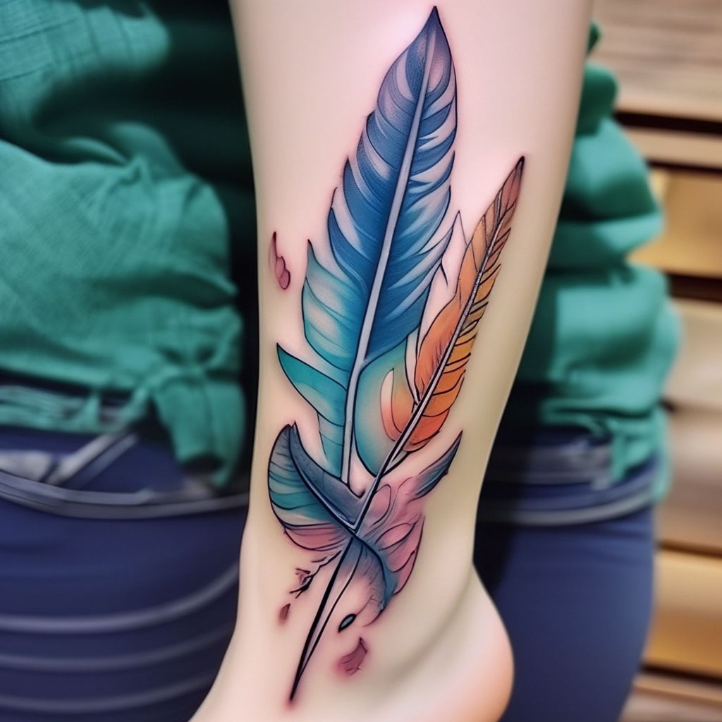 60+ красивых женских идей дизайна тату с перьями (обновлено в 2022 году)