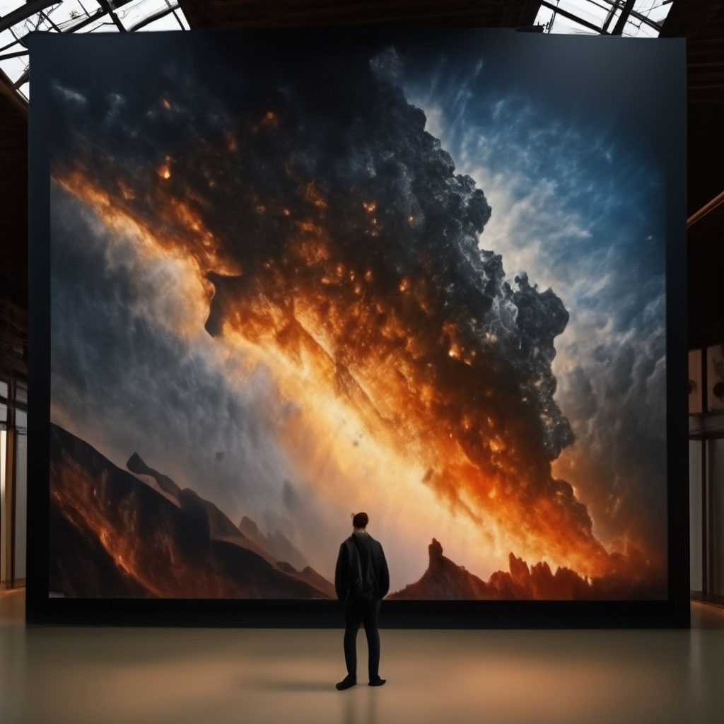 «Картина+падение метеорита, высокая …» — создано в Шедевруме