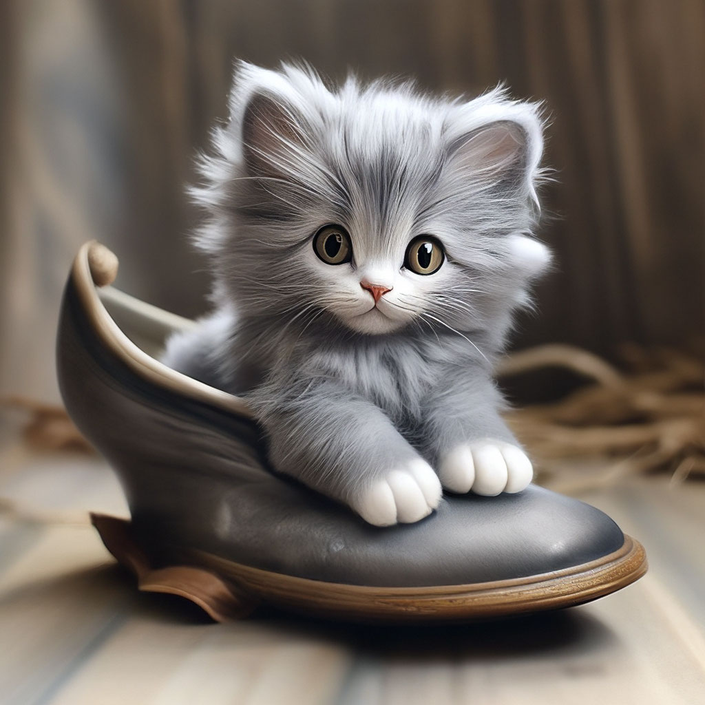 Маленький красивый котенок сидит в …» — создано в Шедевруме