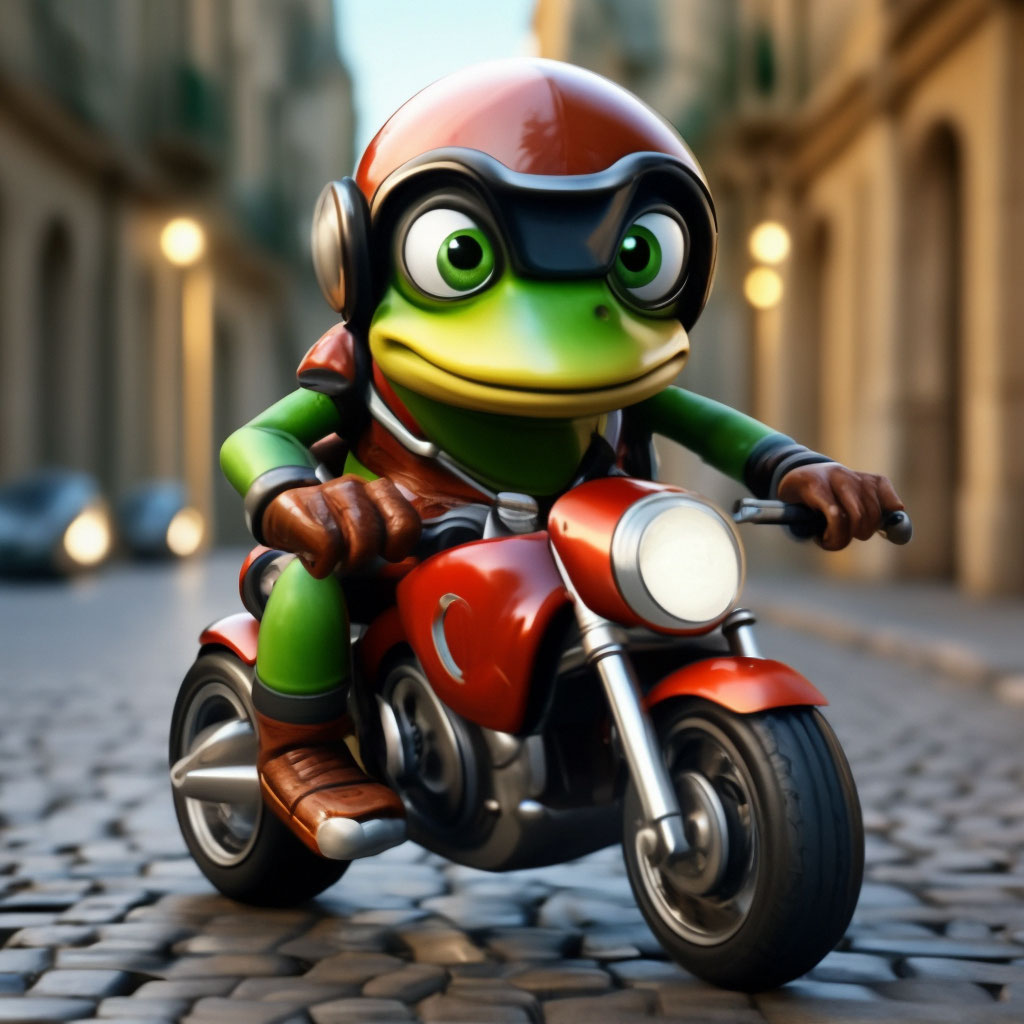 Kermit The Frog Driving Motorcycle