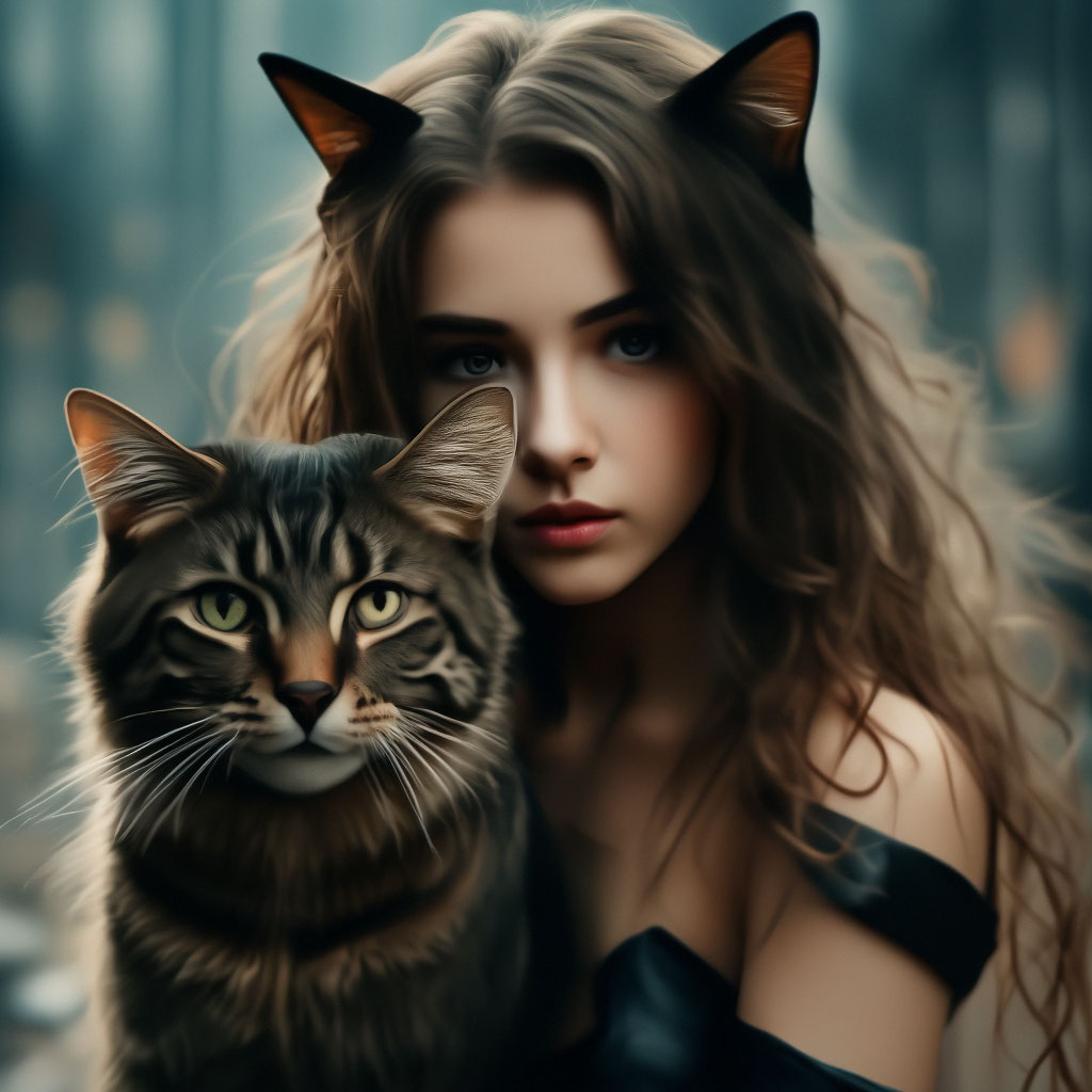 Девушка кошка