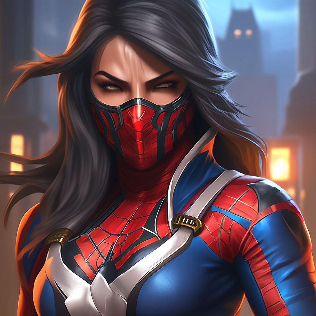 Женщина паук фото Женщина- паук в стиле Mortal Kombat." - картинка создана в Шедевруме