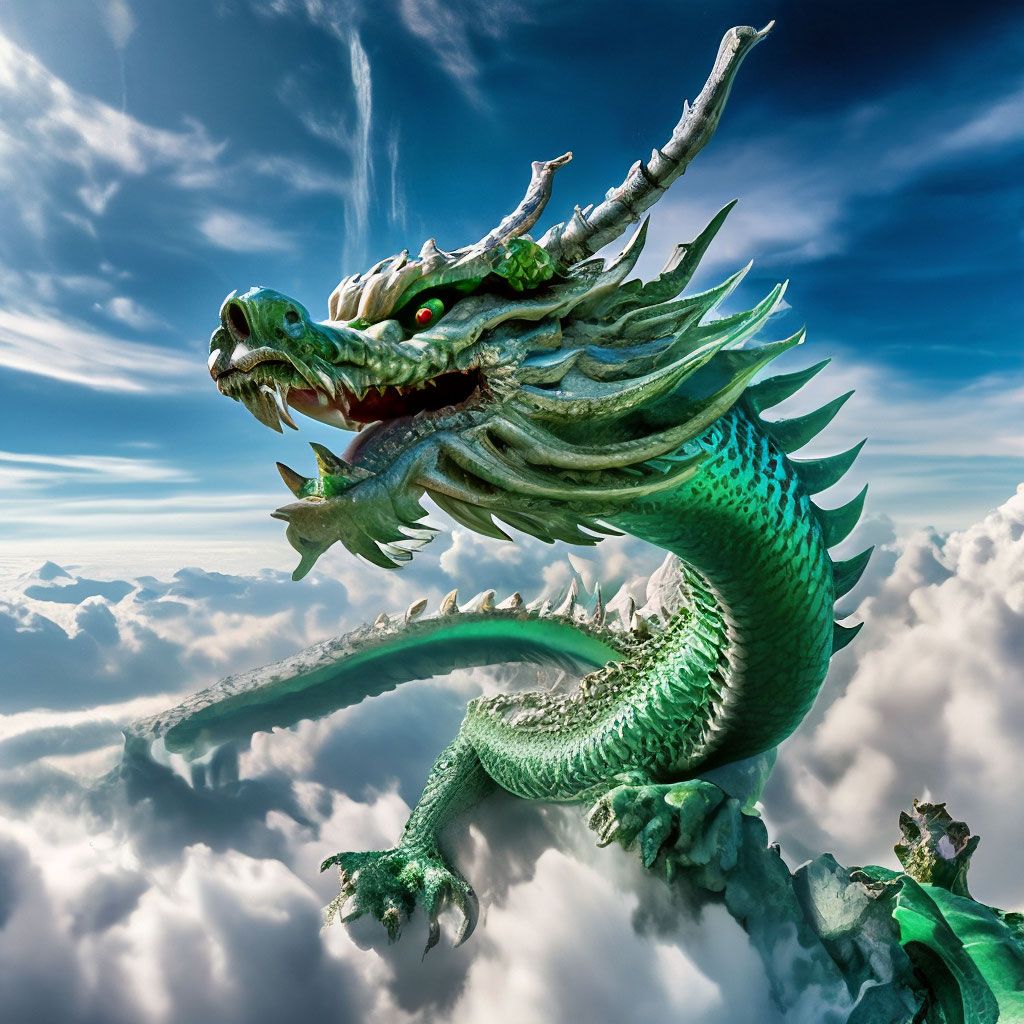 Emerald hotsell Dragons Flying Through The Azure Sea - By D.K.