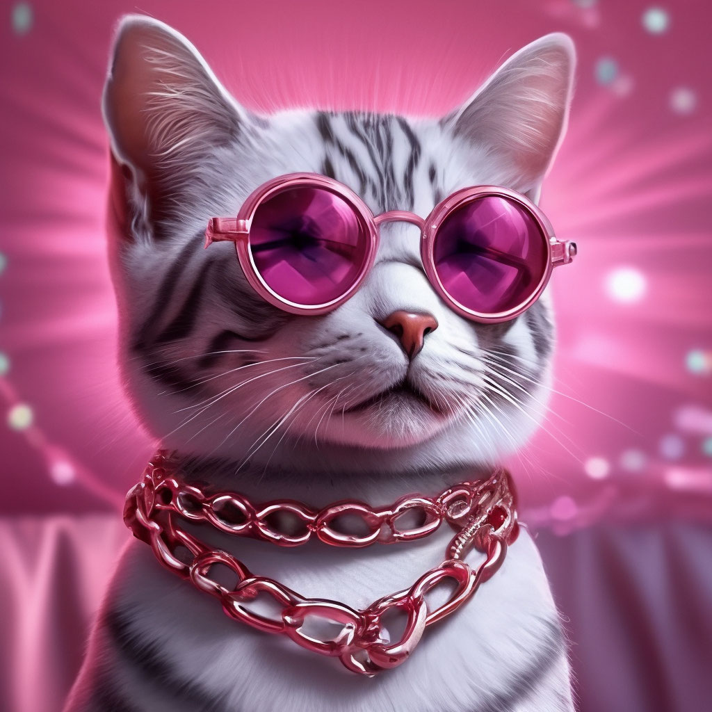 Гламурная кошка в розовых …» — создано в Шедевруме
