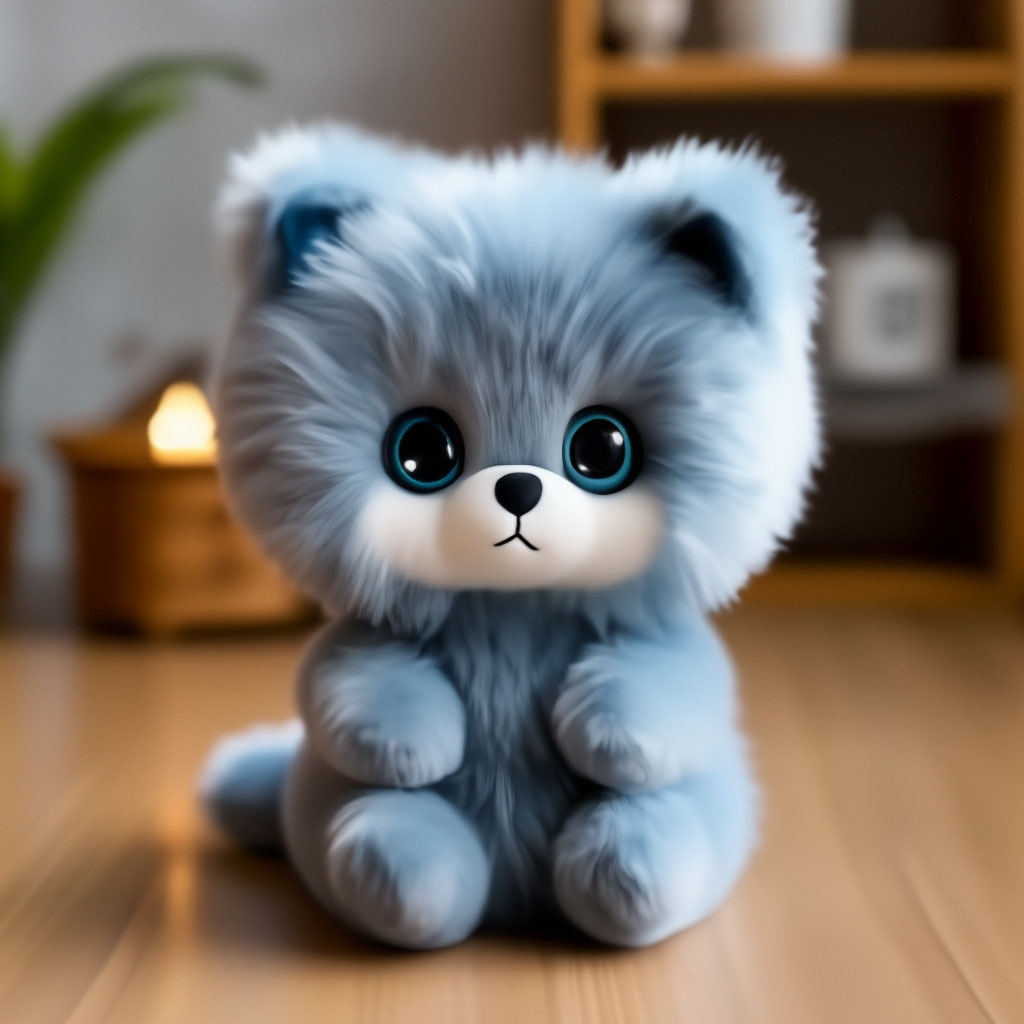 Купить мягкие игрушки коты из натурального меха Holich Toys