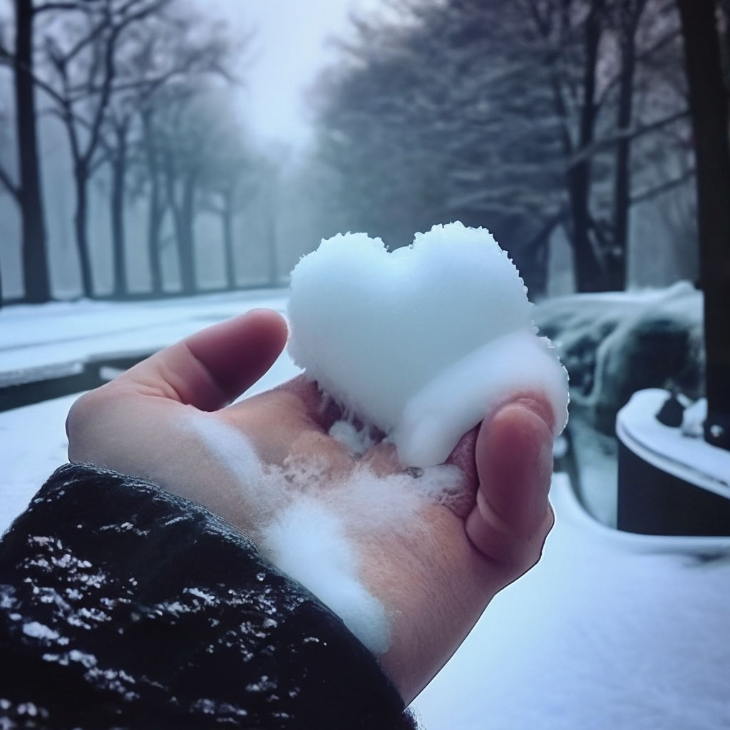 Снег тает на губах, в сердце дыры…» — создано в Шедевруме