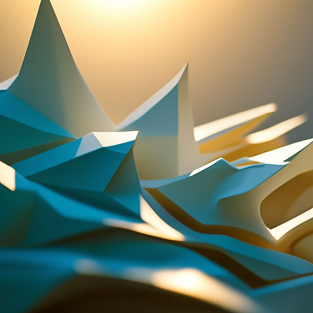 Оригами, белое изображение, аквамарин …» — создано в Шедевруме