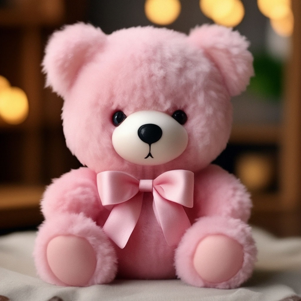 Plush pink teddy bear 🧸 hyperrealism plush high quality