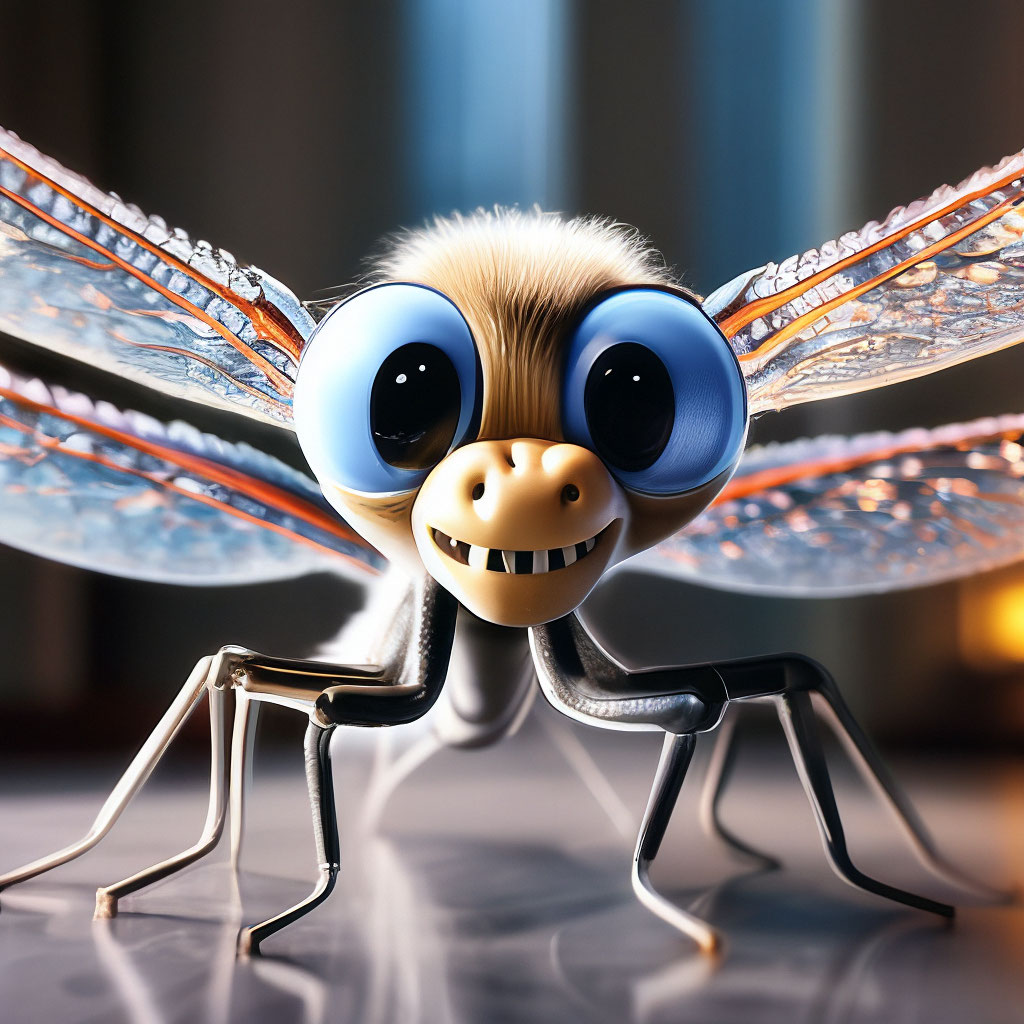 «Белая криповая стрекоза любви, …» — создано в Шедевруме