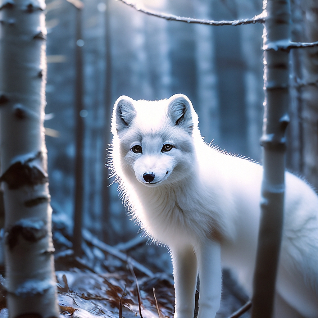 Белый песец - самый умный и быстрый в лесу» — создано в Шедевруме