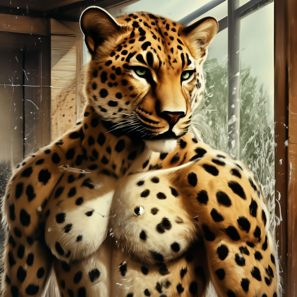 Anthropomorphic furry leopard male,…