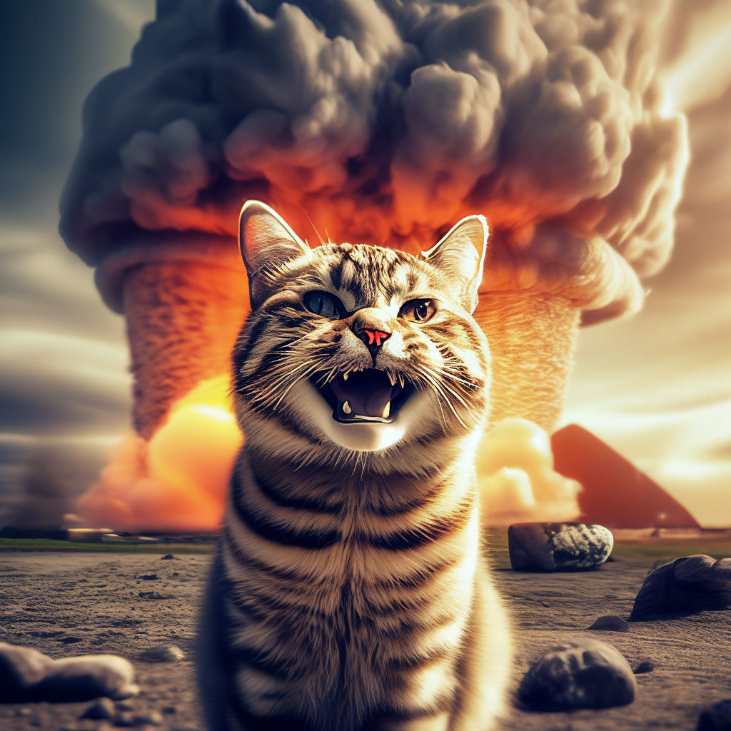 Cat Walking Away From Explosion Gif