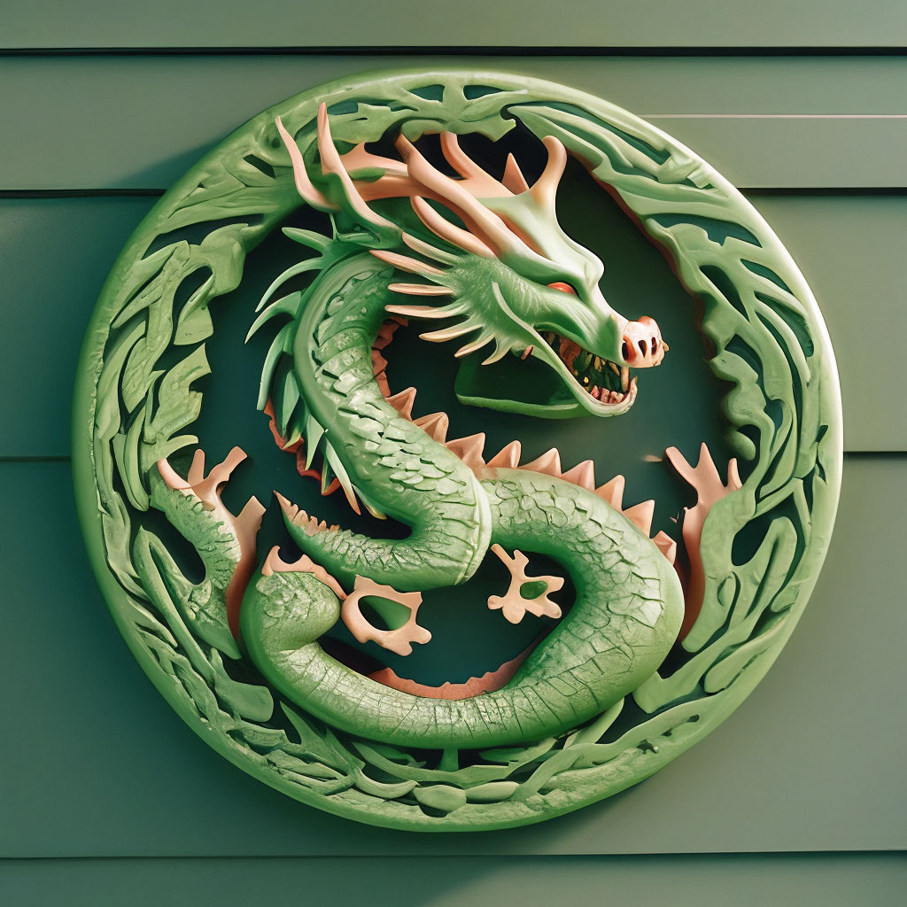 Символ 2024 года - зеленый Дракончик