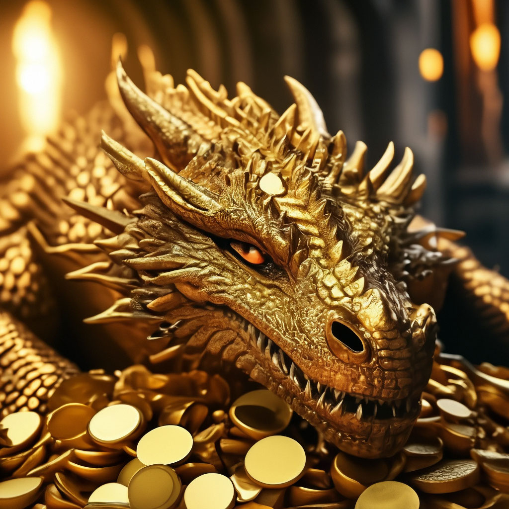 Смауг Золотой дракон спит на …» — создано в Шедевруме