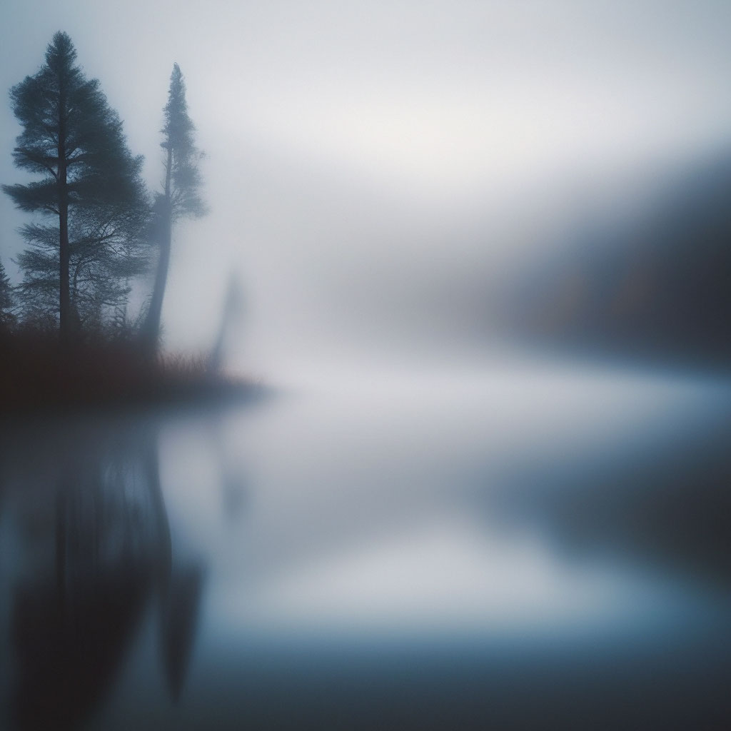 Туманное озеро на природе,тишина,…» — создано в Шедевруме
