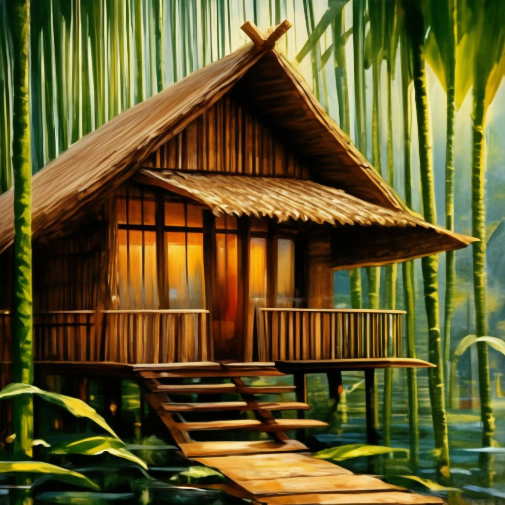 дома из бамбука