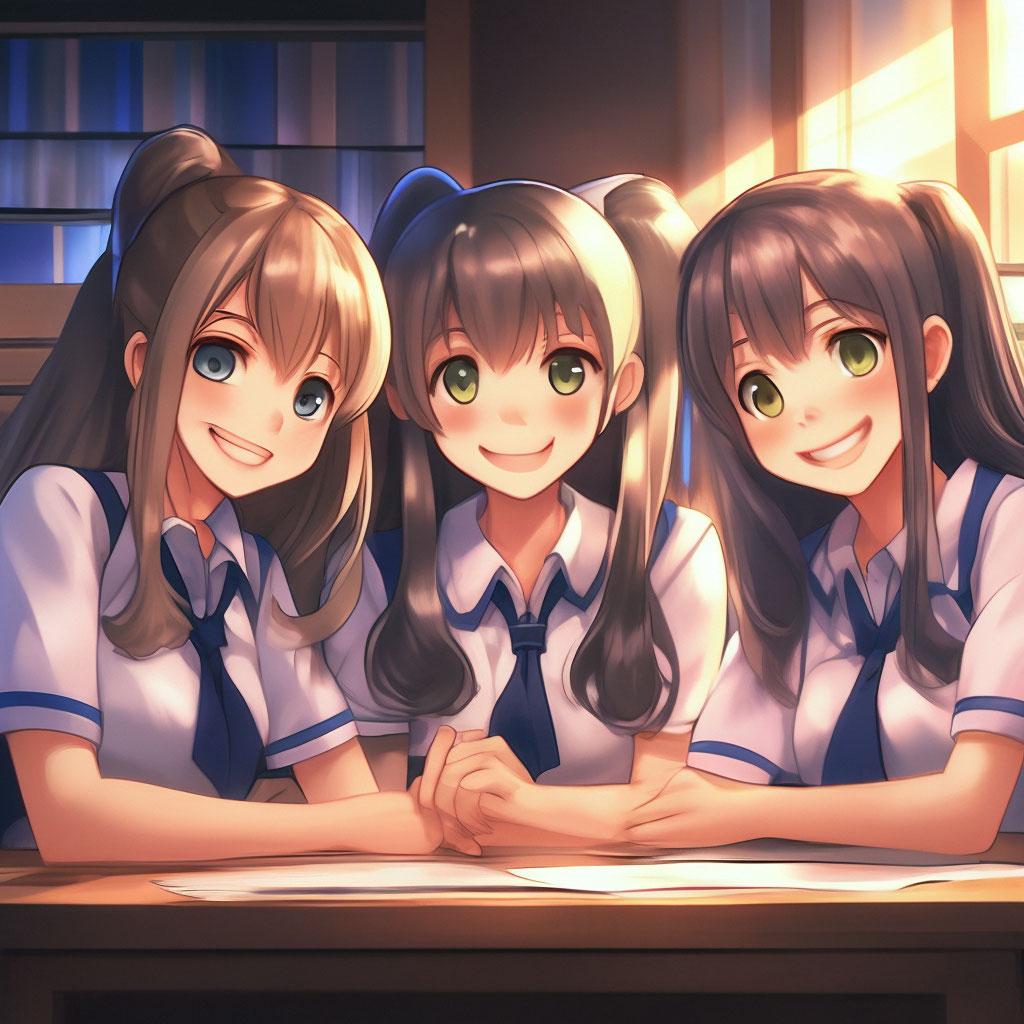 3 anime girls discount