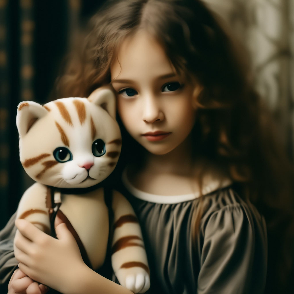 Девочка с котиком картинки