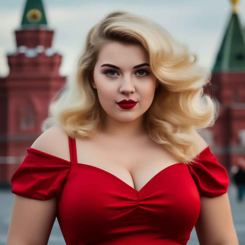 Толстушка pin up на Красной площади…» — создано в Шедевруме