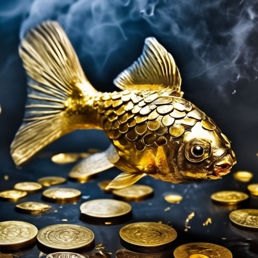 Золотая рыбка из монет
