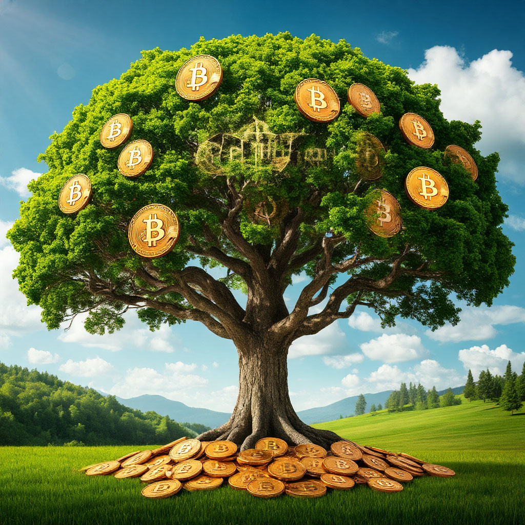 «Bitcoin tree» — создано в Шедевруме
