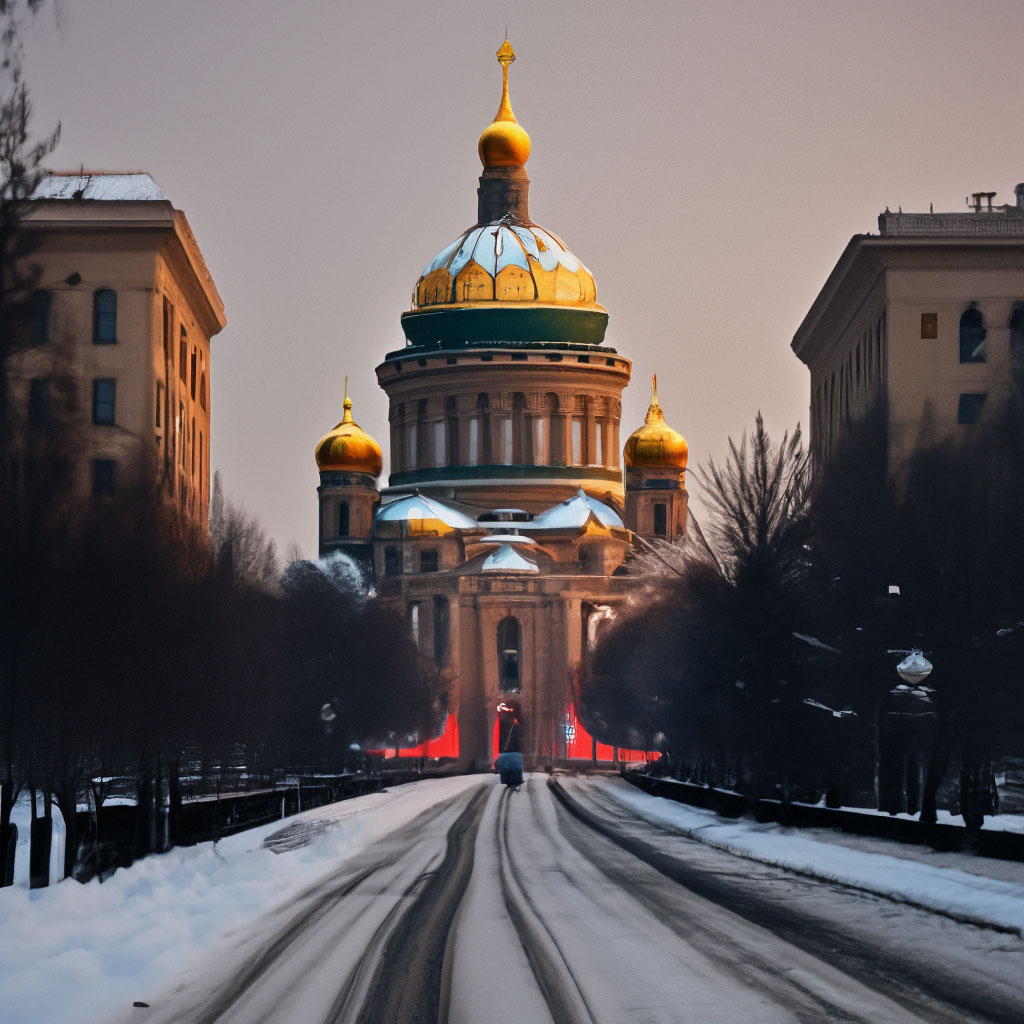 Католический храм Волгоград зима