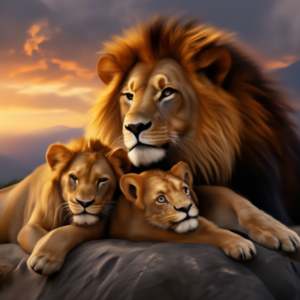 The lion king sleeps on a … — image created in Shedevrum