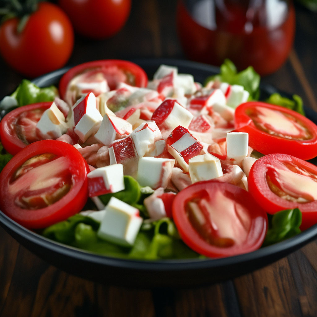Салат из крабовых палочек с помидорами и сыром