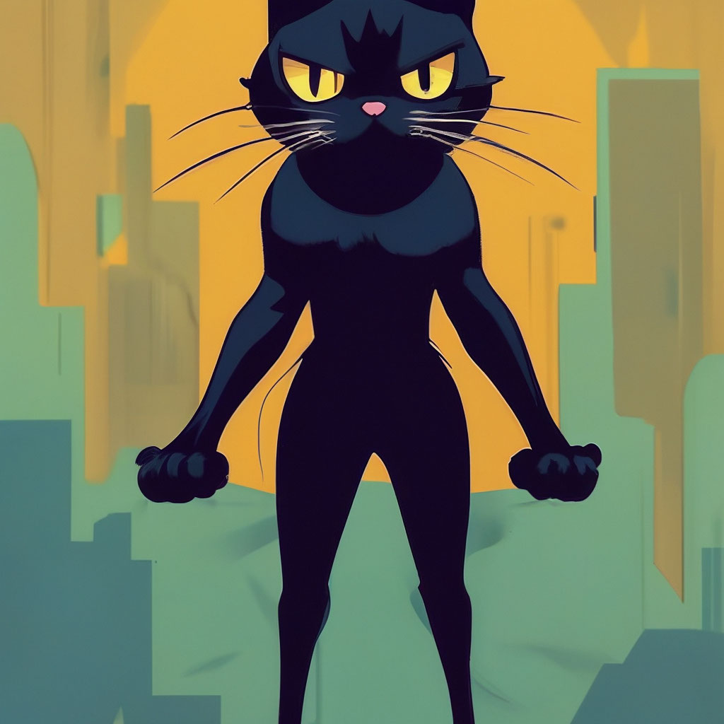 Ъуъ, черный кот двуногий, стилизация…» — создано в Шедевруме