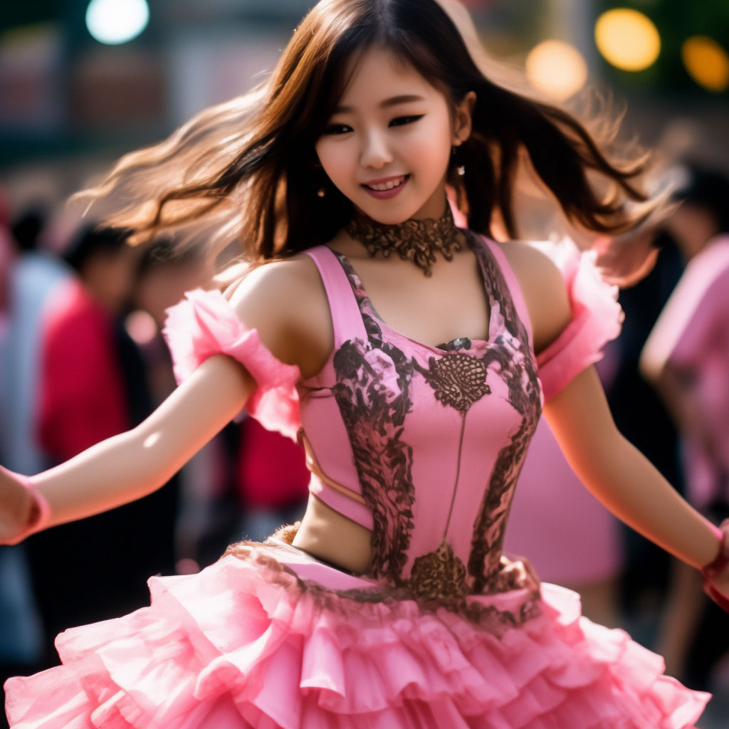 Шар Сердце Танцующая девушка Розовый
