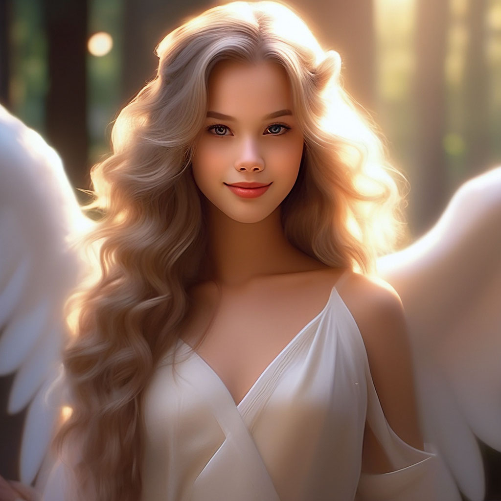 Прекрасная красивая девушка как ангел…» — создано в Шедевруме