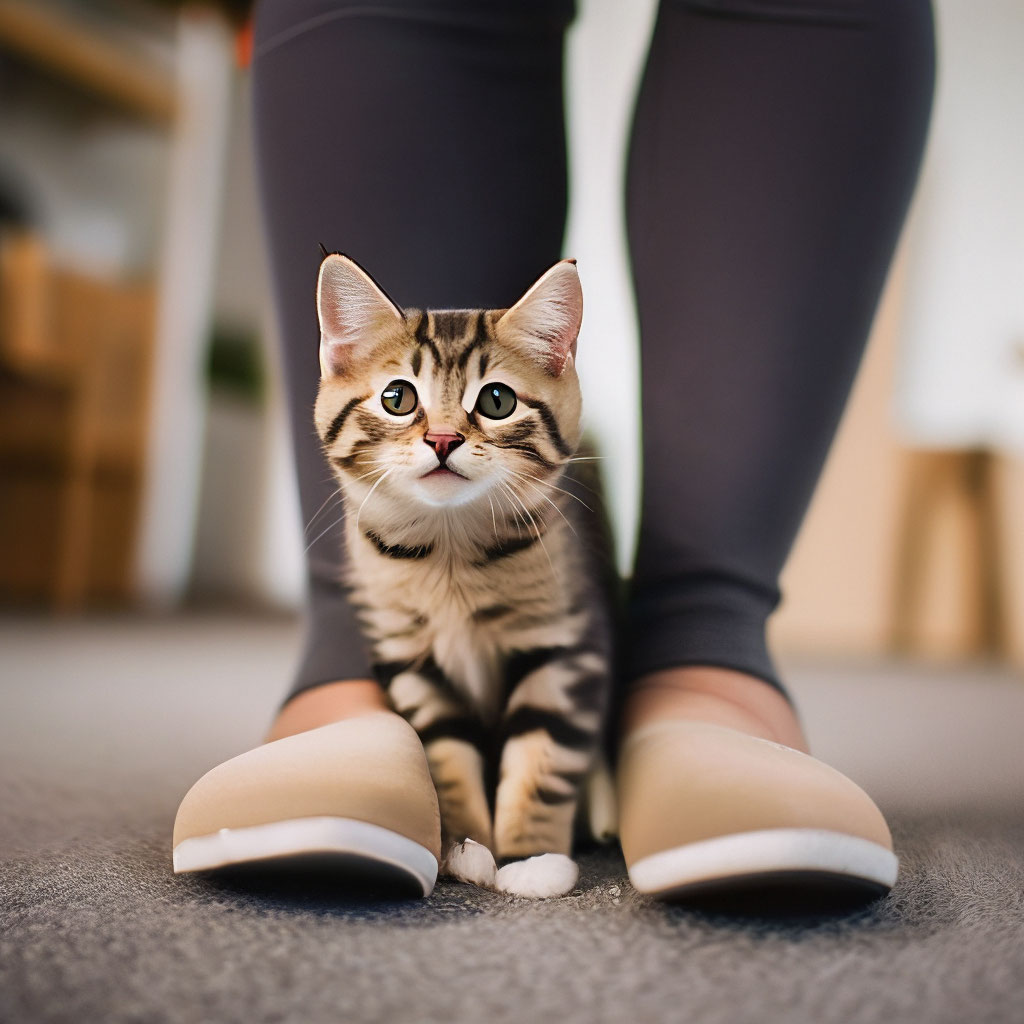 Милая кошка трется о ноги своей …» — создано в Шедевруме