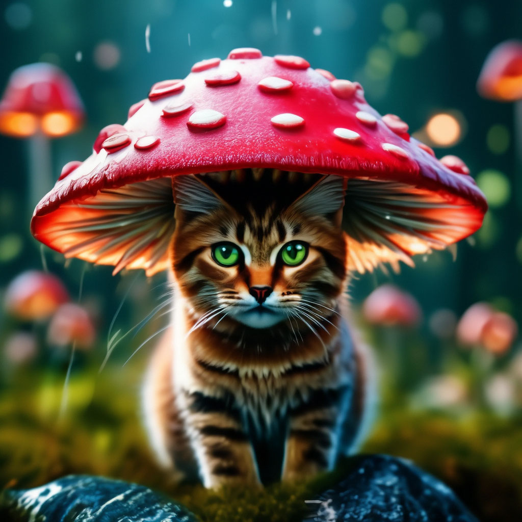 Trippy Mushroom hotsell Rainbow Cat painting