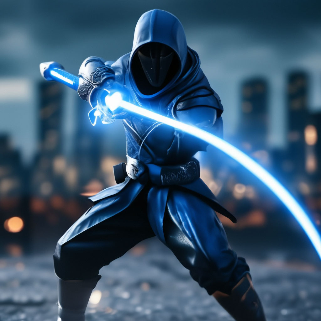 Blue ninja electricity electro sword…